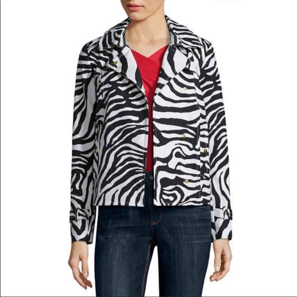 Liz Claiborne Career Zebra jacket ~ size PETITE MD